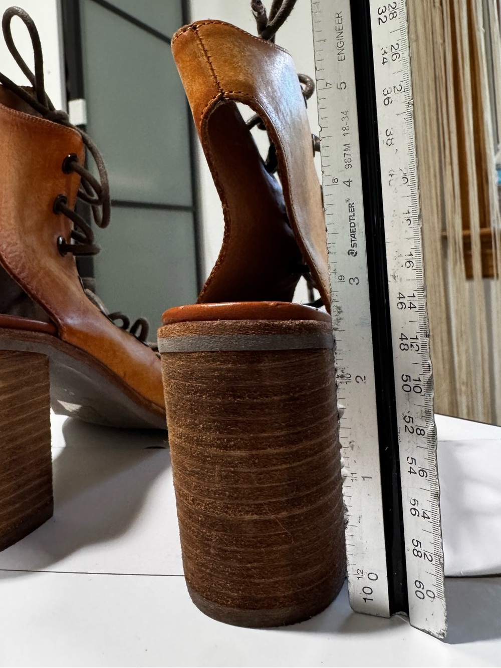 Jeffrey Campbell x Free People Lace-Up Open-Toe Leather Heels in Tan - Picture 16 of 16